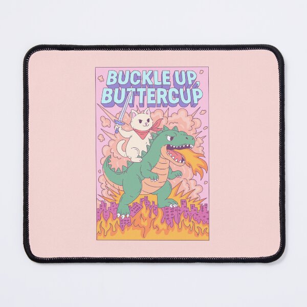 Item preview, Epic Cat Riding Dinosaur Buckle Up Buttercup designed and sold by Jess.a.creates.