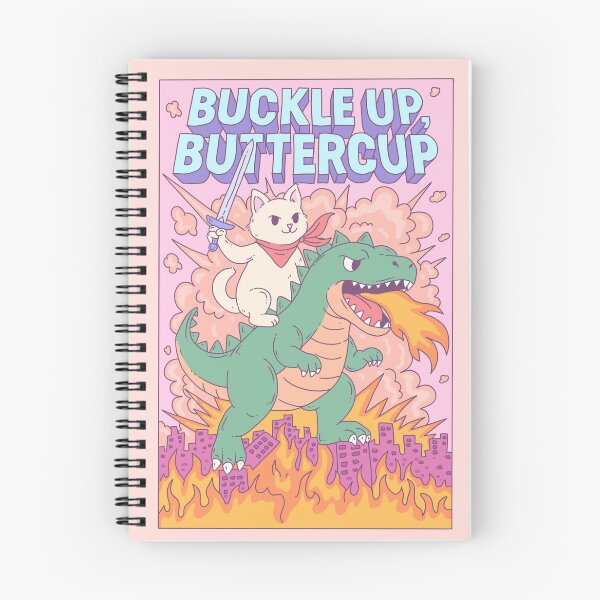 Item preview, Epic Cat Riding Dinosaur Buckle Up Buttercup  designed and sold by Jess.a.creates.