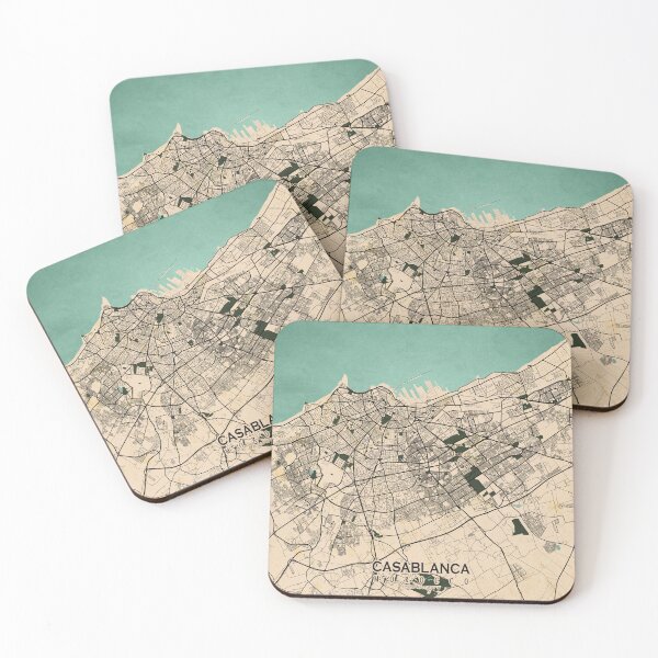 Item preview, Casablanca City Map of Morocco  - Vintage designed and sold by deMAP.