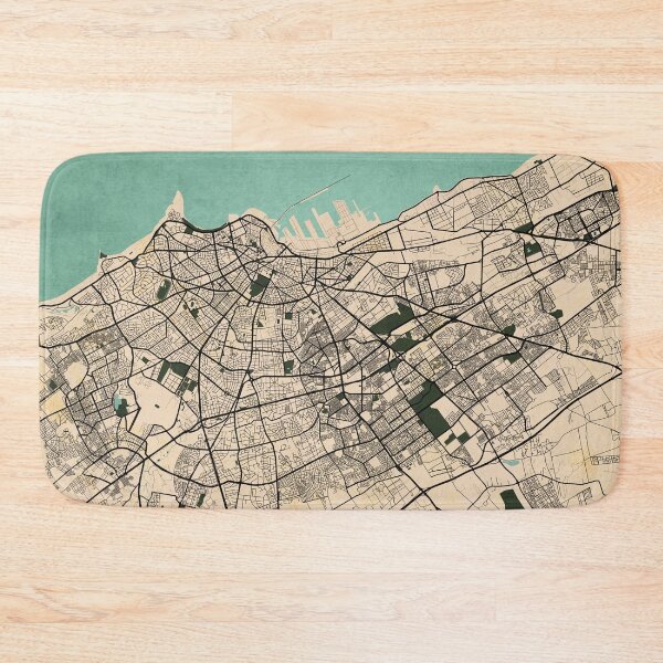 Item preview, Casablanca City Map of Morocco  - Vintage designed and sold by deMAP.