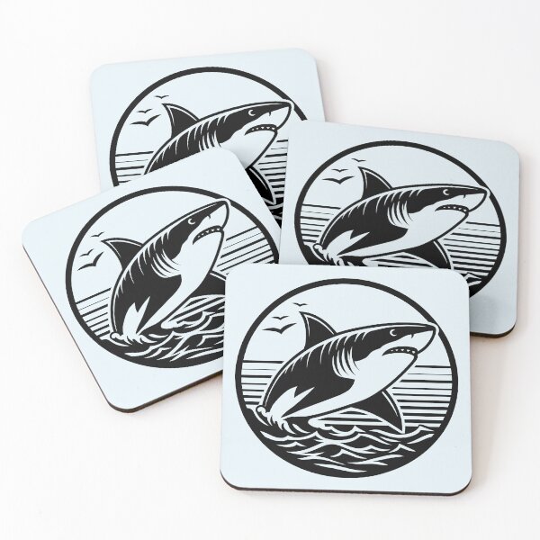 Item preview, Great White Shark Bold Line Art Drawing designed and sold by theartfulaspie.