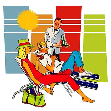 Artwork thumbnail, Time for a Vacation Mid-Century Modern Loungers by AmericaThreads