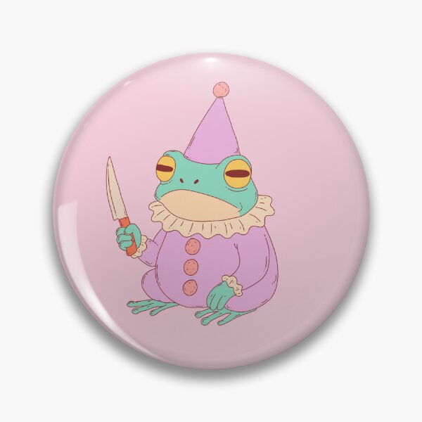 Item preview, Pastel Clown Frog with Knife Funny Unhinged  designed and sold by Jess.a.creates.