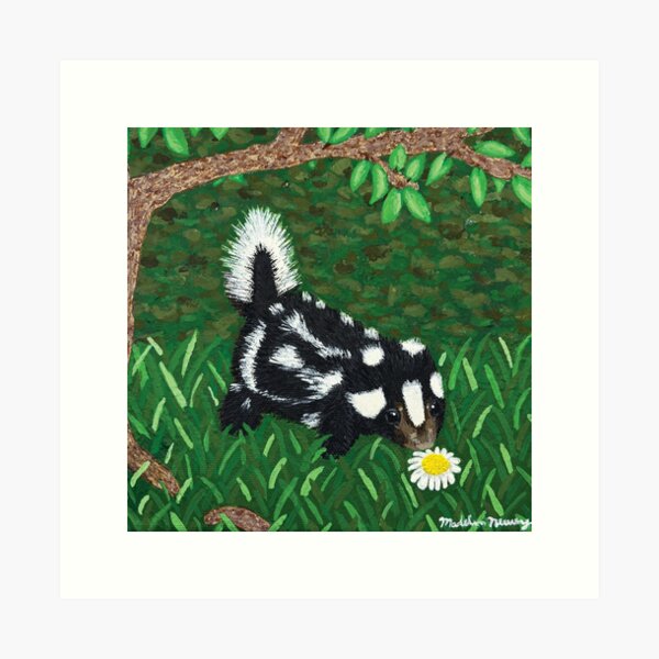 Aperçu de l'œuvre Peinture de fleurs sentant la mouffette créée et vendue par MadelinNeweyArt.