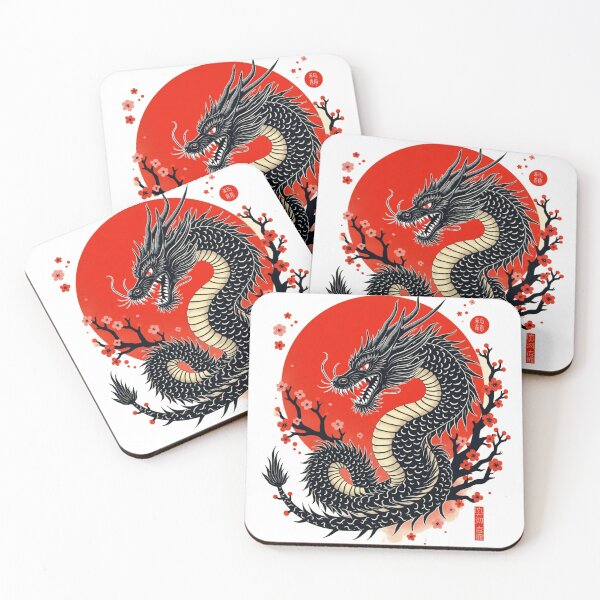 Artikelvorschau, Japanischer Drache & Sakura – Auffälliges mythisches Kunstdesign entworfen und verkauft von Madustoks.