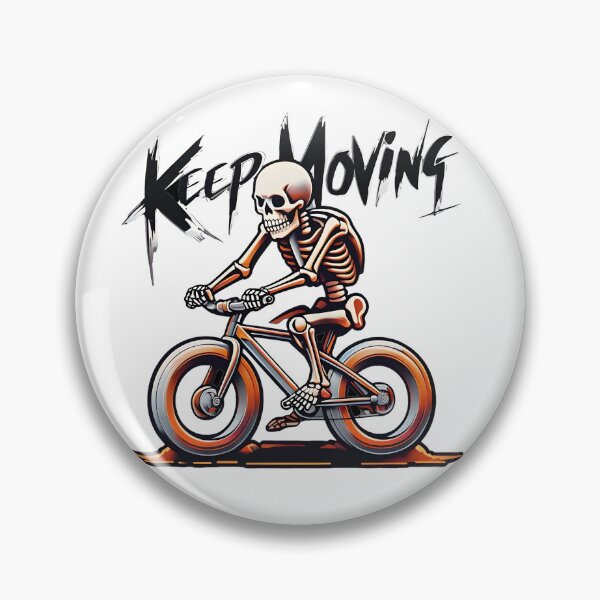 Item preview, Skeleton Riding Bicycle with "Keep Moving" Text designed and sold by Nouveaupattern.