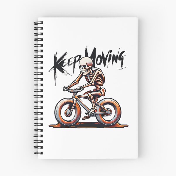 Item preview, Skeleton Riding Bicycle with "Keep Moving" Text designed and sold by Nouveaupattern.