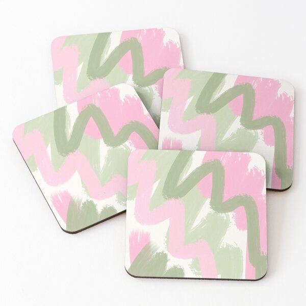 Item preview, Abstract Brush Strokes in Pink and Sage Green designed and sold by JulzPink.