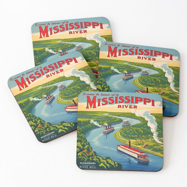 Item preview, Mississippi River vintage travel poster designed and sold by Rue Design Company.