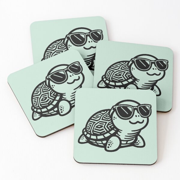 Item preview, Cool Turtle with Sunglasses Line Art designed and sold by theartfulaspie.