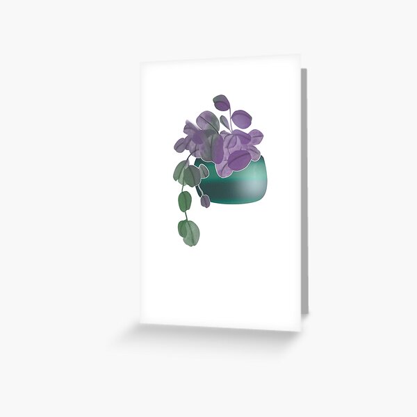 Purple Potted Plant Greeting Card