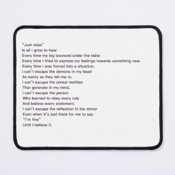 Item preview, Poem based on anxiety designed and sold by Picture-Pattern.