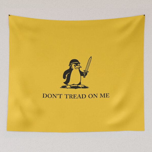 Item preview, Anti-Trump Tariff Don't Tread on Me Penguin Flag - Gadsden flag parody, trade war, economy, liberal, protest, democrat designed and sold by hitechmom.
