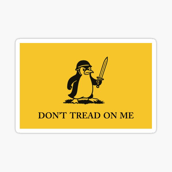 Item preview, Anti-Trump Tariff Don't Tread on Me Penguin Flag - Gadsden flag parody, trade war, economy, liberal, protest, democrat designed and sold by hitechmom.