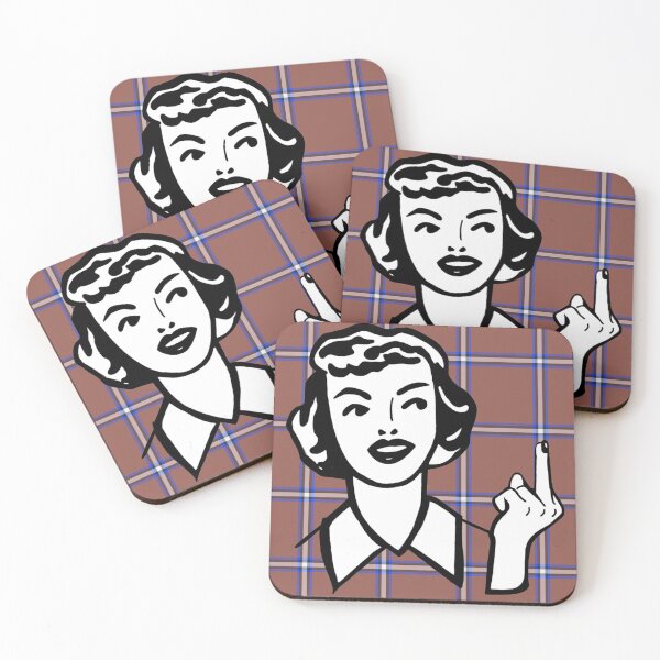 Item preview, funny cute retro woman giving middle finger designed and sold by miss madison creates.