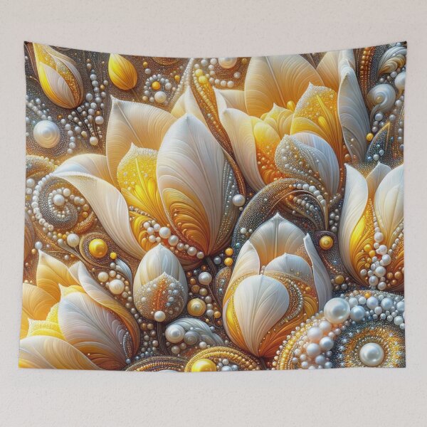 Item preview, Yellow Tulips Pearls Swirl designed and sold by purplesensation.