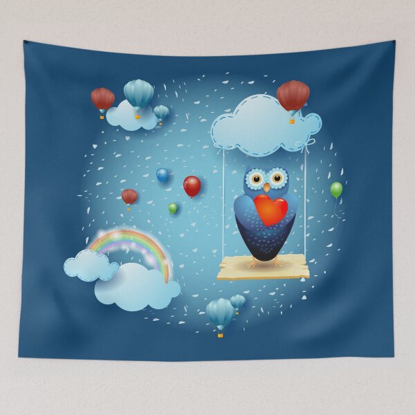 Item preview, Owl in love over a swing designed and sold by LuisaVenturoli.