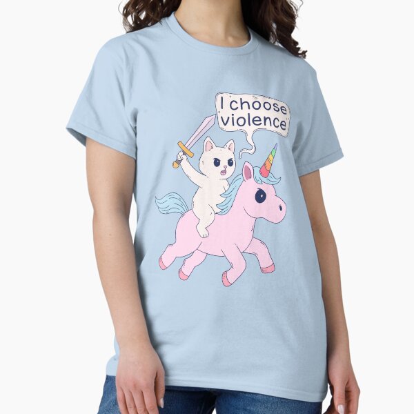 Item preview, Angry Cat Riding Unicorn I Choose Violence Meme designed and sold by Jess.a.creates.