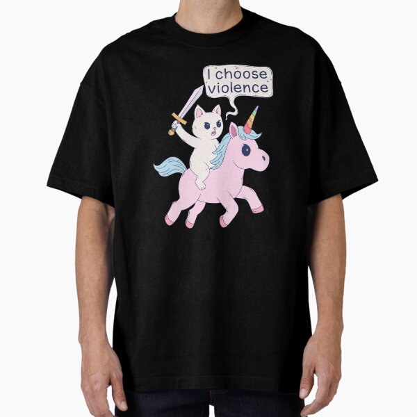 Item preview, Angry Cat Riding Unicorn I Choose Violence Meme designed and sold by Jess.a.creates.