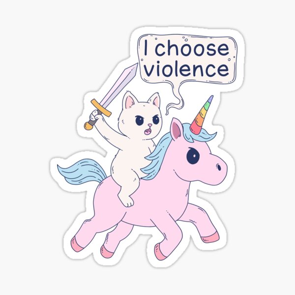 Artikel-Vorschau von Wütende Katze reitet auf Einhorn. Ich wähle Gewalt. Meme, designt und verkauft von Jess.a.creates.