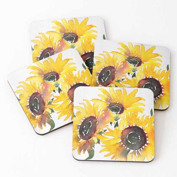 Item preview, Three Watercolour Sun Flowers designed and sold by MoArtsGifts.