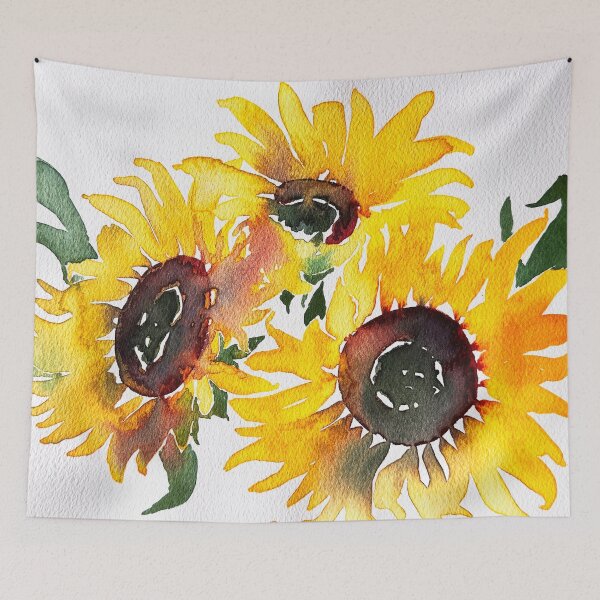 Item preview, Three Watercolour Sun Flowers designed and sold by MoArtsGifts.