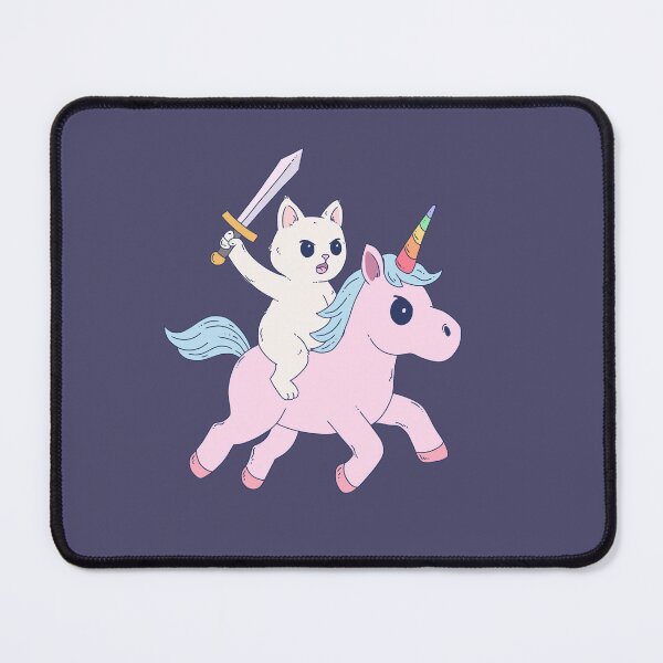 Item preview, Fierce Cat Riding Unicorn with Sword Pastel Chaos designed and sold by Jess.a.creates.