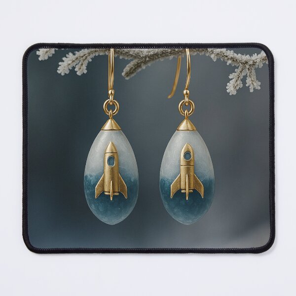Item preview, Rococo Lady and the White Cat: Titan-Inspired Cosmic Earrings (Original Art by Dee & Zoey) designed and sold by DeenaDee.