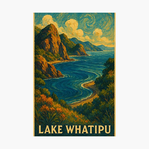 Item preview, Lake Whatipu – Rugged New Zealand Coastline designed and sold by Places On Earth.