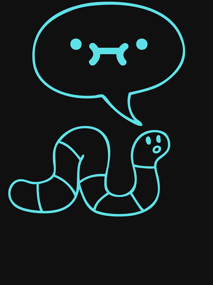 Thumbnail 7 of 7, Classic T-Shirt, Worm tho (blue worm version) designed and sold by SeagullEatChip.