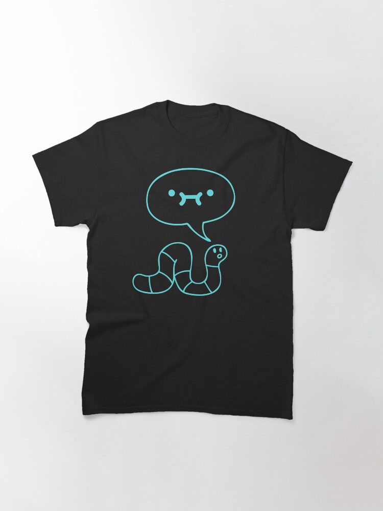 Thumbnail 3 of 7, Classic T-Shirt, Worm tho (blue worm version) designed and sold by SeagullEatChip.