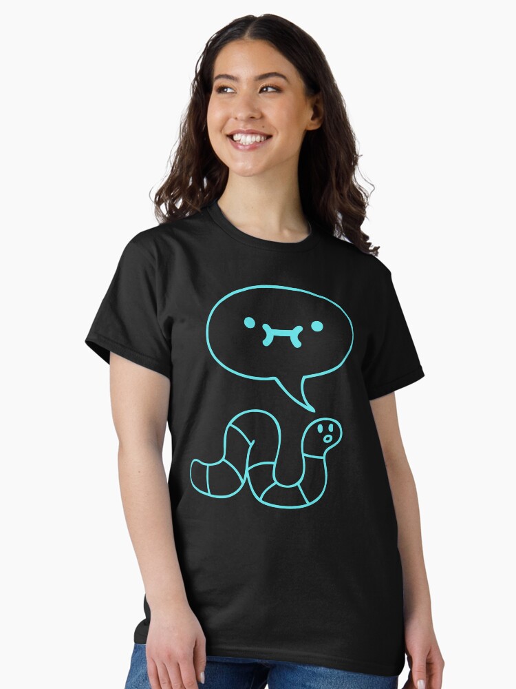 Thumbnail 2 of 7, Classic T-Shirt, Worm tho (blue worm version) designed and sold by SeagullEatChip.