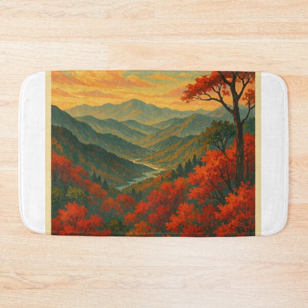 Item preview, Jirisan National Park – Autumn River Valley View designed and sold by Places On Earth.
