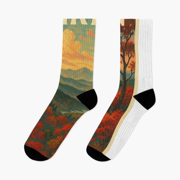 Item preview, Jirisan National Park – Autumn River Valley View designed and sold by Places On Earth.