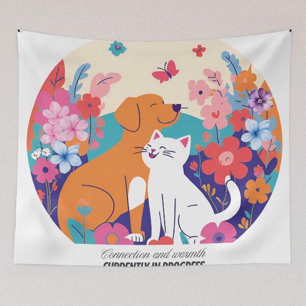 Item preview, Furry Friends Forever: Dog and Cat in Harmony designed and sold by SharpDigiDesign.