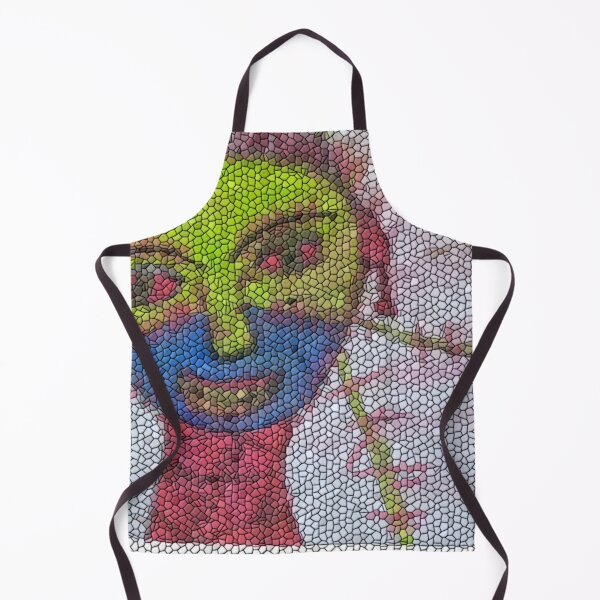 Item preview, Stitched Horror Face – Blue & Green Creepy Expressionist Art designed and sold by LuxuryApparels.