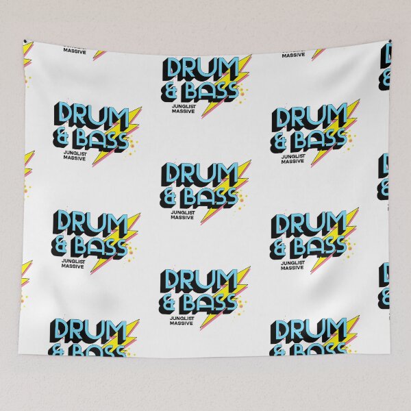 Item preview, DRUM AND BASS  - Lightning DNB (black/blue)  designed and sold by Discothreadz.