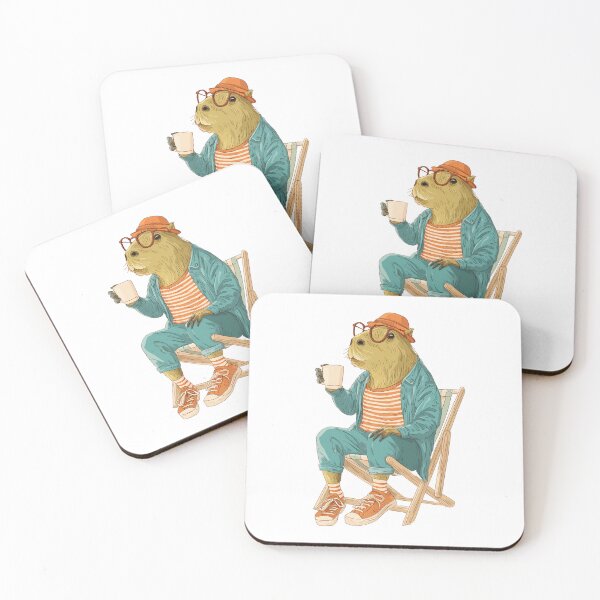 Item preview, Hipster Capybara Coffee Vibes designed and sold by junkydotcom.