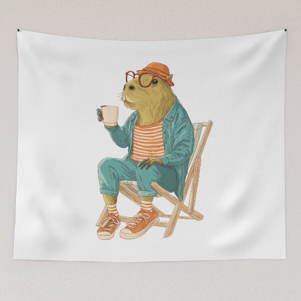 Item preview, Hipster Capybara Coffee Vibes designed and sold by junkydotcom.