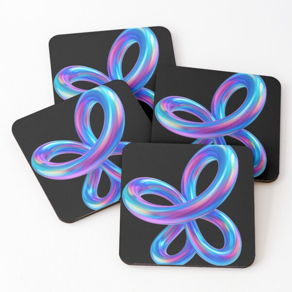 Item preview,  Metallic Abstract Cyber 3d Shape Glossy Cyan Gradient | Futuristic Digital Art designed and sold by Bored Duck.