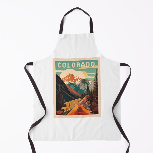 Item preview, Colorado vintage 1950's flat style retro travel poster for the Rocky Mountains Colorado designed and sold by CattlettArt.
