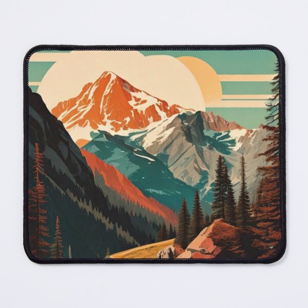 Item preview, Colorado vintage 1950's flat style retro travel poster for the Rocky Mountains Colorado designed and sold by CattlettArt.
