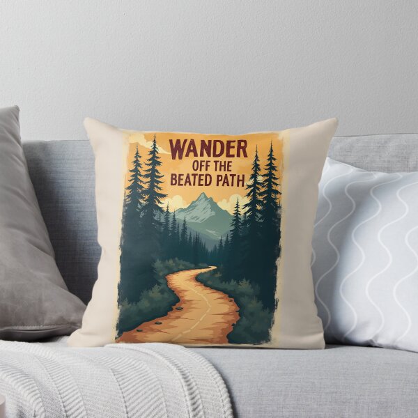 Item preview, Wander Off the Beaten Path - Retro Wilderness Travel Design designed and sold by Thread-Verse.