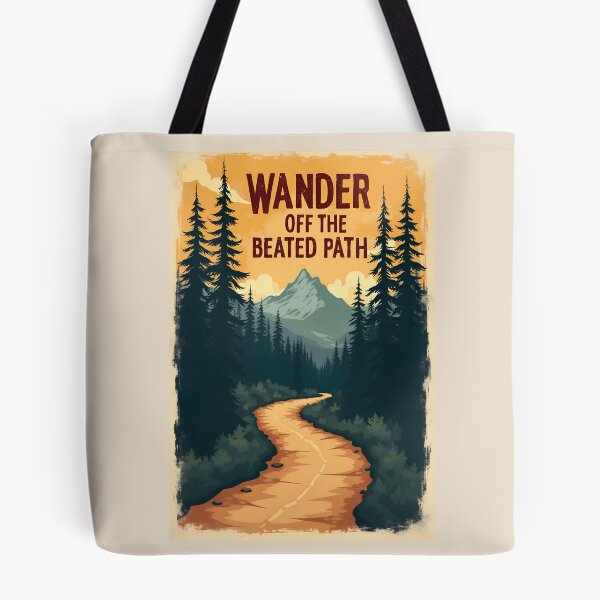 Item preview, Wander Off the Beaten Path - Retro Wilderness Travel Design designed and sold by Thread-Verse.