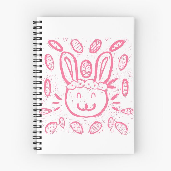 Item preview, Block Print Bunny in Pink designed and sold by InkyOdyssey.