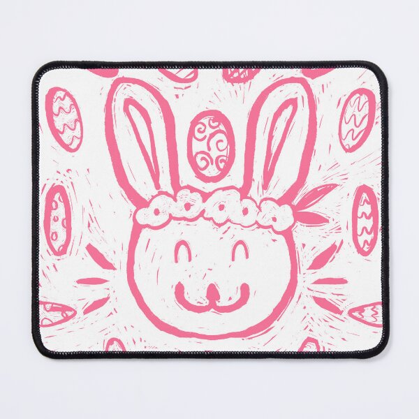 Item preview, Block Print Bunny in Pink designed and sold by InkyOdyssey.