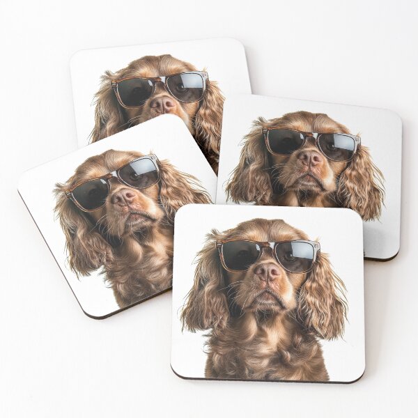 Item preview, Funny cool Sussex Spaniel Dog wearing sunglasses designed and sold by LazyOwlStore.