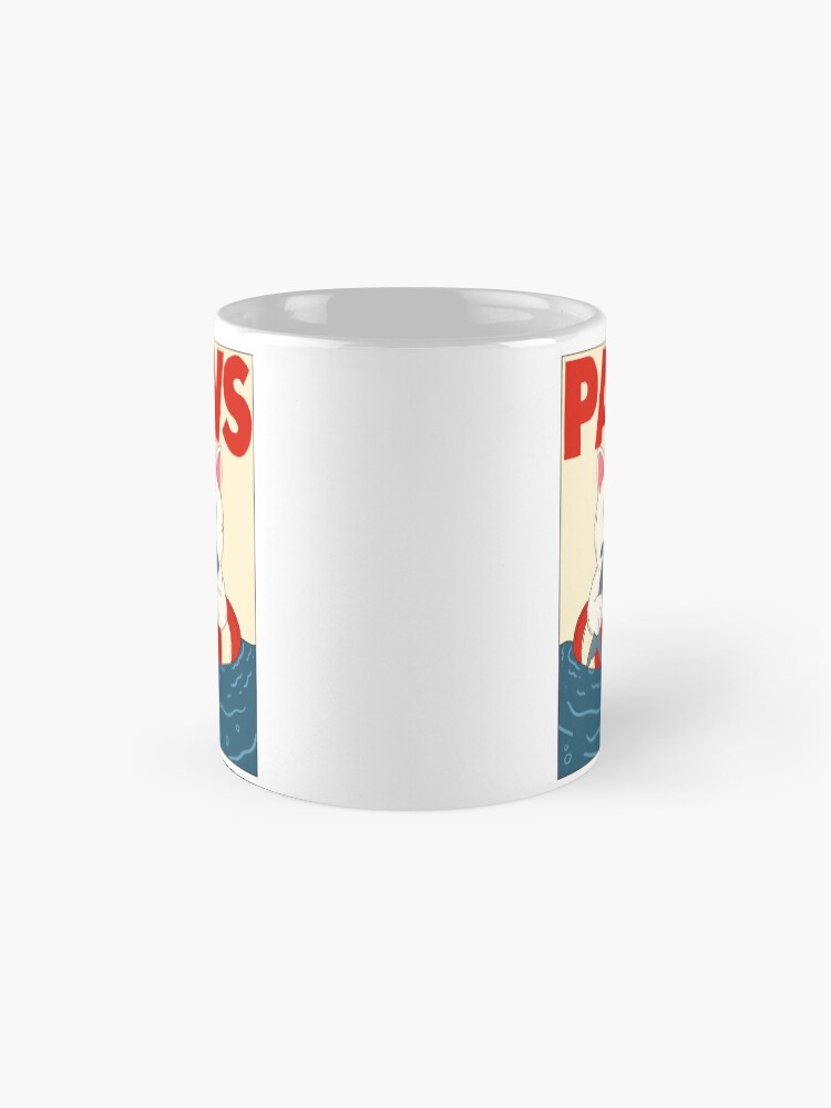 Thumbnail 4 of 6, Coffee Mug, Funny Cat vs Shark Parody Poster Paws Jaws Spoof designed and sold by jess1586.