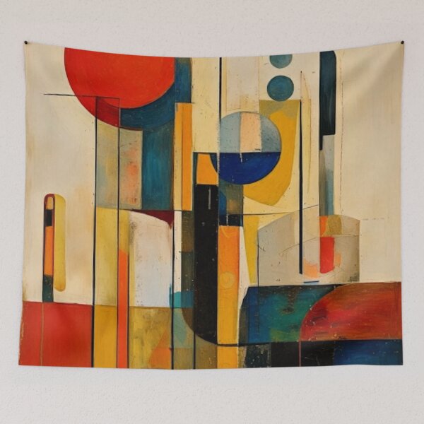 Artikelvorschau, Mid-Century Modern Abstract – Vintage Erdton Geometrische Malerei – Retro Modernistische Kunst entworfen und verkauft von CattlettArt.