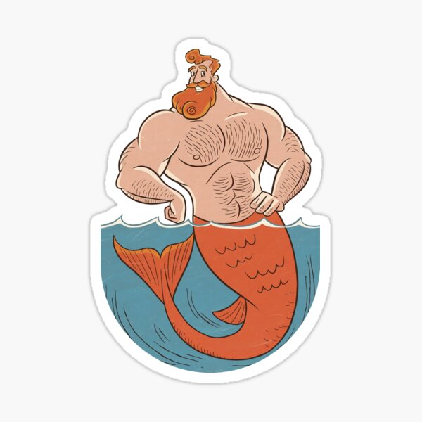 Merman | Vintage Illustration | Ginger Daddy Sticker